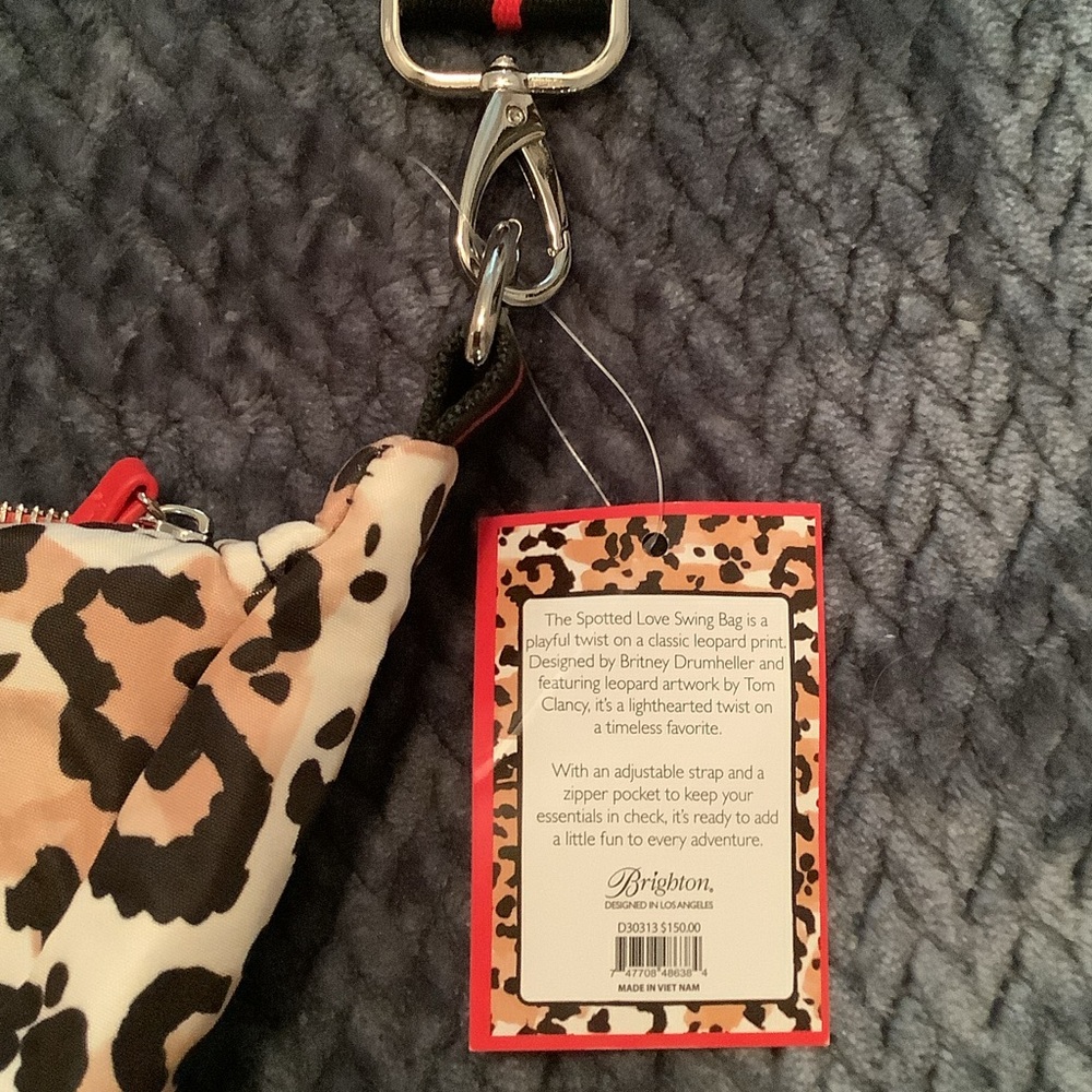 Brighton Leopard Print Crossbody Bag - Black and Tan - Picture 6 of 7